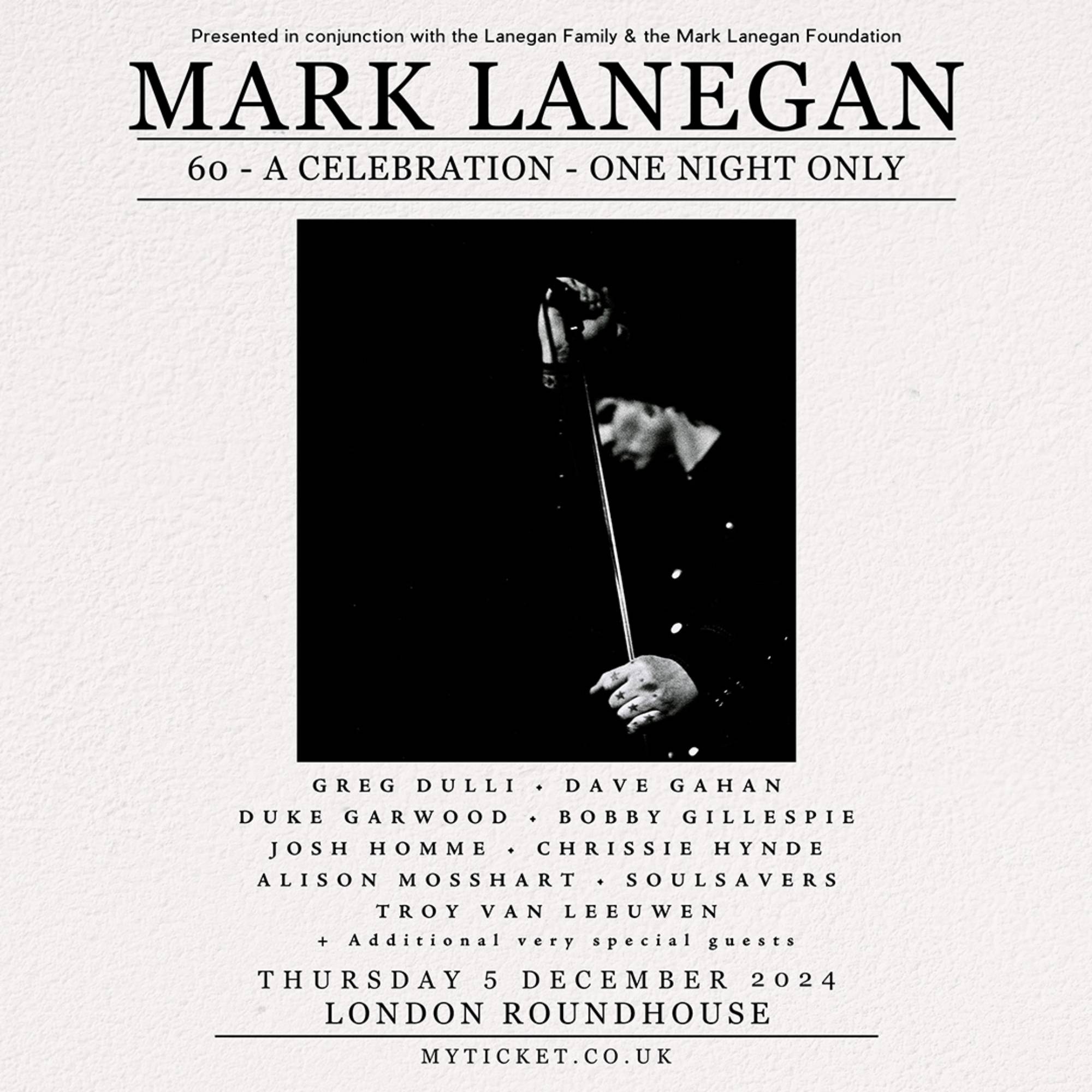 Mark Lanegan - a celebration poster. Credit: PRESS