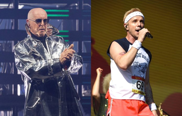 Pet Shop Boys' Neil Tennant and Scissor Sisters' Jake Shears. Credit: Suzan Moore and Gus Stewart via GETTY